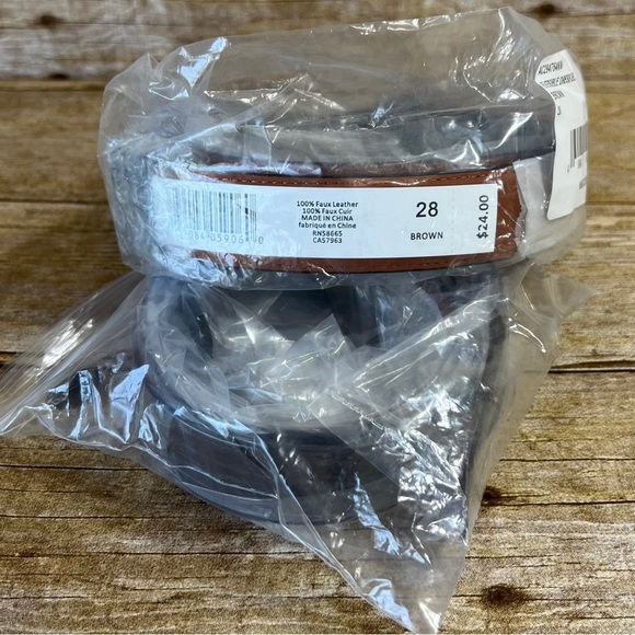 Nordstrom Kids Reversible Dress Belt Brown Faux Leather Size 28 AC294764KW - Picture 2 of 13